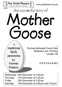 The Wonderful Story Of Mother Goose Programme Cover