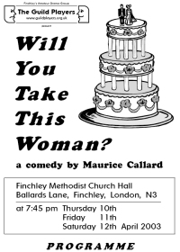 Will You Take This Woman? Programme Cover